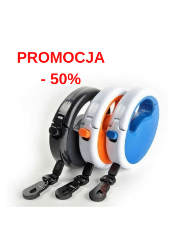 Lasso smycz automatyczna pomarańczowa
